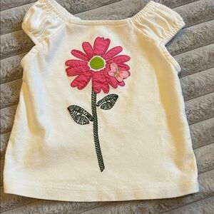 Gymboree Pink Floral Tee with Butterfly Accent